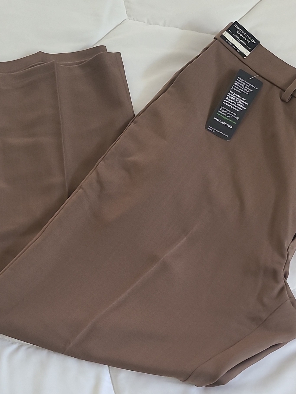 Haggar Men's Brown Dress Pants Flat Front Straight Leg Classic Fit 40x29